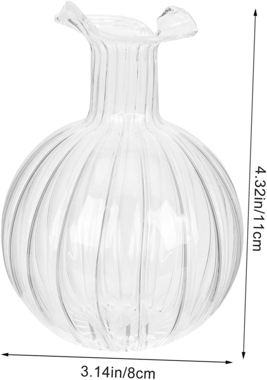 PRETYZOOM 2pcs Pomegranate Shaped Glass Flower Vase Hydroponic Planter