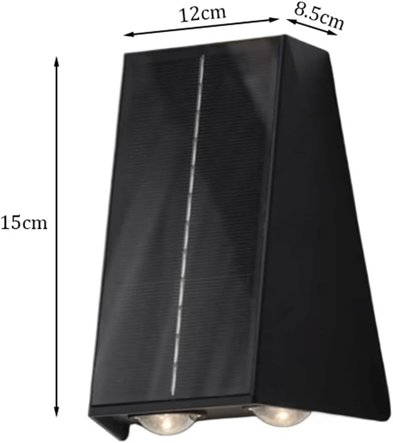 Solar Outdoor Wall Sconce, Up and Down Waterproof Wall Lamp, Wireless Solar Powered Wall Mounted Fixture, Exterior Wall Light with Motion Sensor for Garden Fence Patio Backyard Deck House