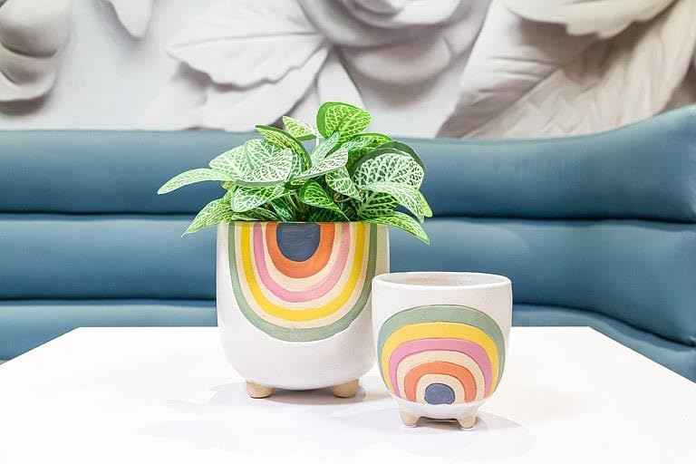Abbott Collection Small Rainbow Planter with Legs, 4" H