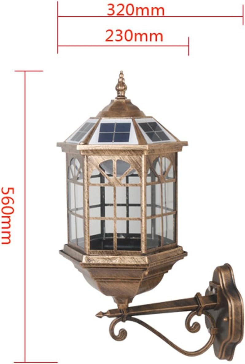 Solar Outdoor Wall Sconce, Solar Powered Exterior Wall Lantern, European Style Die-cast Aluminum Light Fixture, Waterproof Wall Lamp for Porch, Patio, Garden, Yard, Driveway, Garage, Park