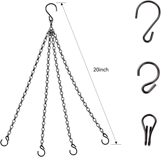 Heybe Update 360 Degree Swivel Hanging Basket Chains, 4 Point 20 Inche