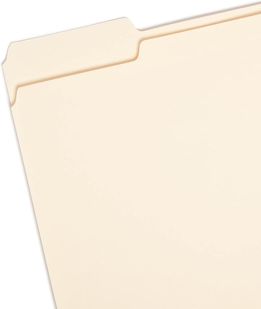 Smead File Folder, 1/3-Cut Tab, Assorted Positions, Letter Size, Manil