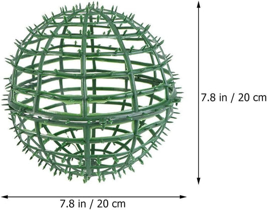 Amosfun 2Pcs Artificial Topiary Ball Frames 7.87 Inch Plastic Flower Arrangement Ball Stand Decorative Grass Rack for Garden Wedding Party Home Decor