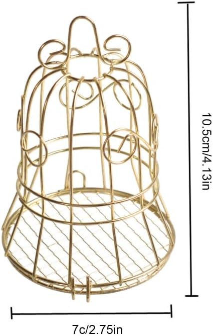 Outdoor Bird Feeder Small Hanging Fat Holder Gold Metal Cage Suet Balls Feeders Easy to Fill Feeding Tool Fat Bird Feeder