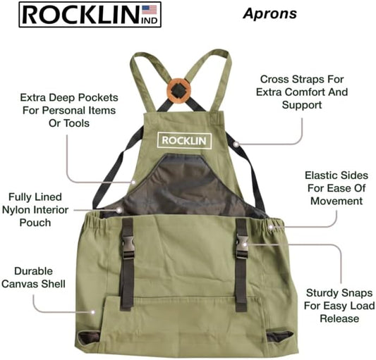 Rocklin Garden Apron – Heavy Duty Canvas Garden Apron For Women & Men | Waterproof Lining With Deep Harvest Pouch