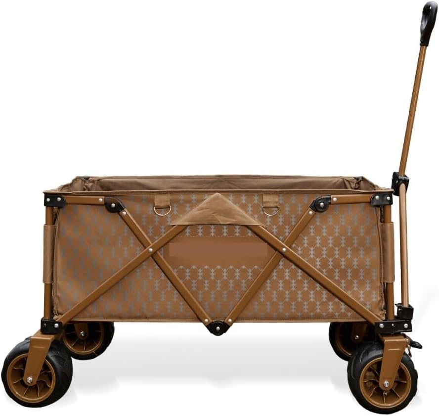 Portable Camping Cart,Portable Beach Trolley Cart for Outdoor Camping and Shopping Folding Design with Picnic Table and Easy Assembly