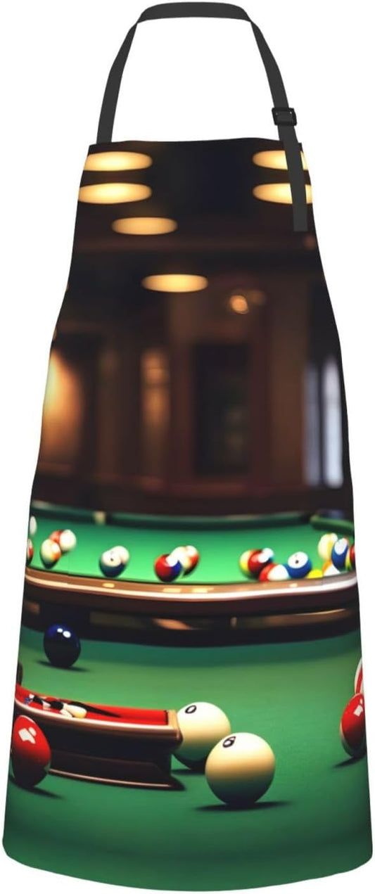 Billiard print Waterproof apron with pocket adjustable cooking apron for adult kitchen bibs to bake