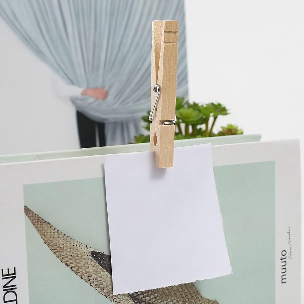 Clothes Pins Wood for Hanging Clothes,3.5 Inch【100pcs】 Heavy Duty Wood