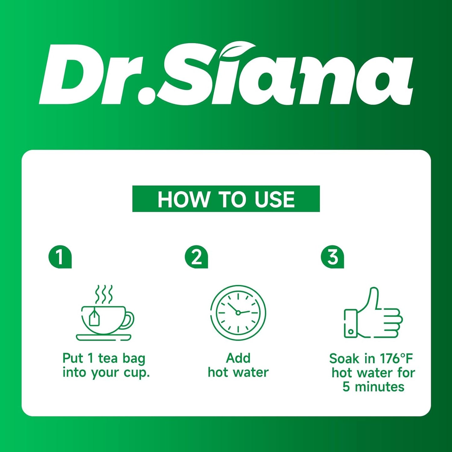 Dr. Siana Dandelion Root Tea Bags,Burdock Root Tea & Green Tea,5g x 30 Teabags - Premium Natural Herbal Tea, Support Digestive Function