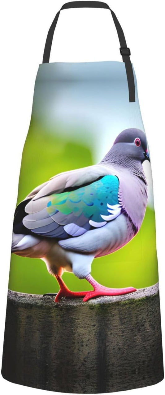 cartoon pigeon 3 print Waterproof chef's apron with pocket apron for kitchen cooking baking barbecue and gardening