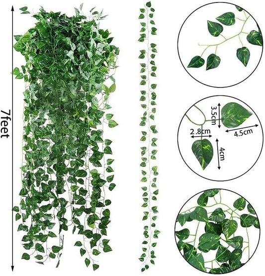 CEWOR Fake Vines for Room Decor 24 Pack 168ft Artificial Ivy Greenery Garland for Bedroom Wall Decor, Hanging Green Leaves for Party Wedding Christmas Decoration