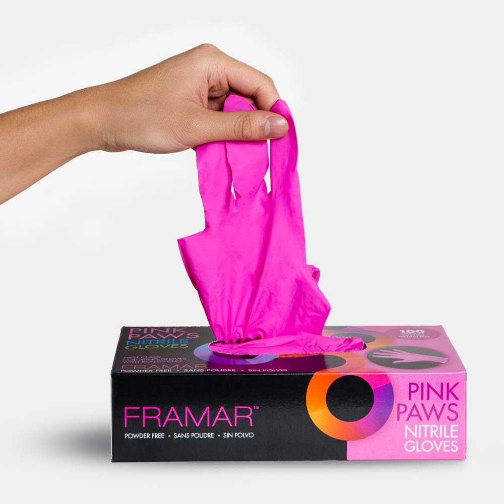 FRAMAR Pink Gloves Disposable Latex Free – Pink Nitrile Gloves Medium,