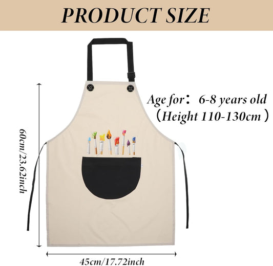 2 Packs Kids Artist Aprons for Painting, Adjustable Waterproof Gardeni