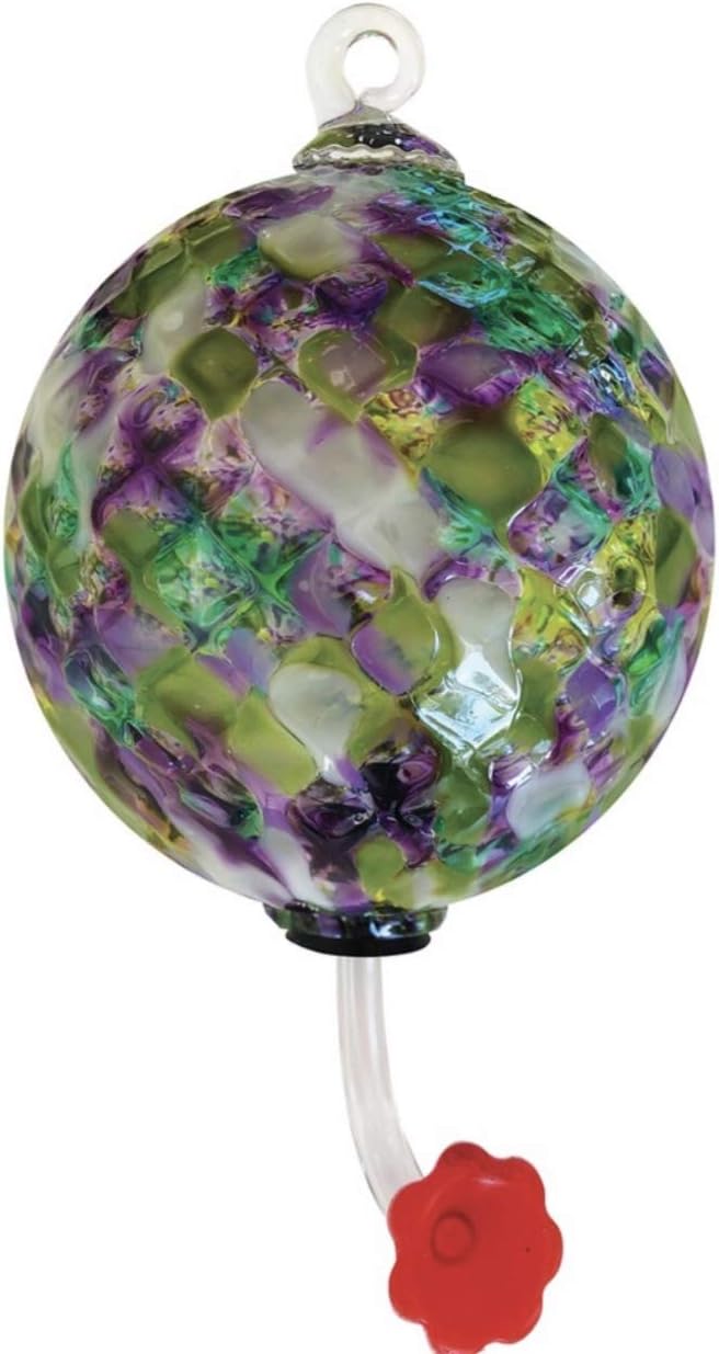 Glass Eye Studio Hummingbird Feeder Diamond Facet Water Lily