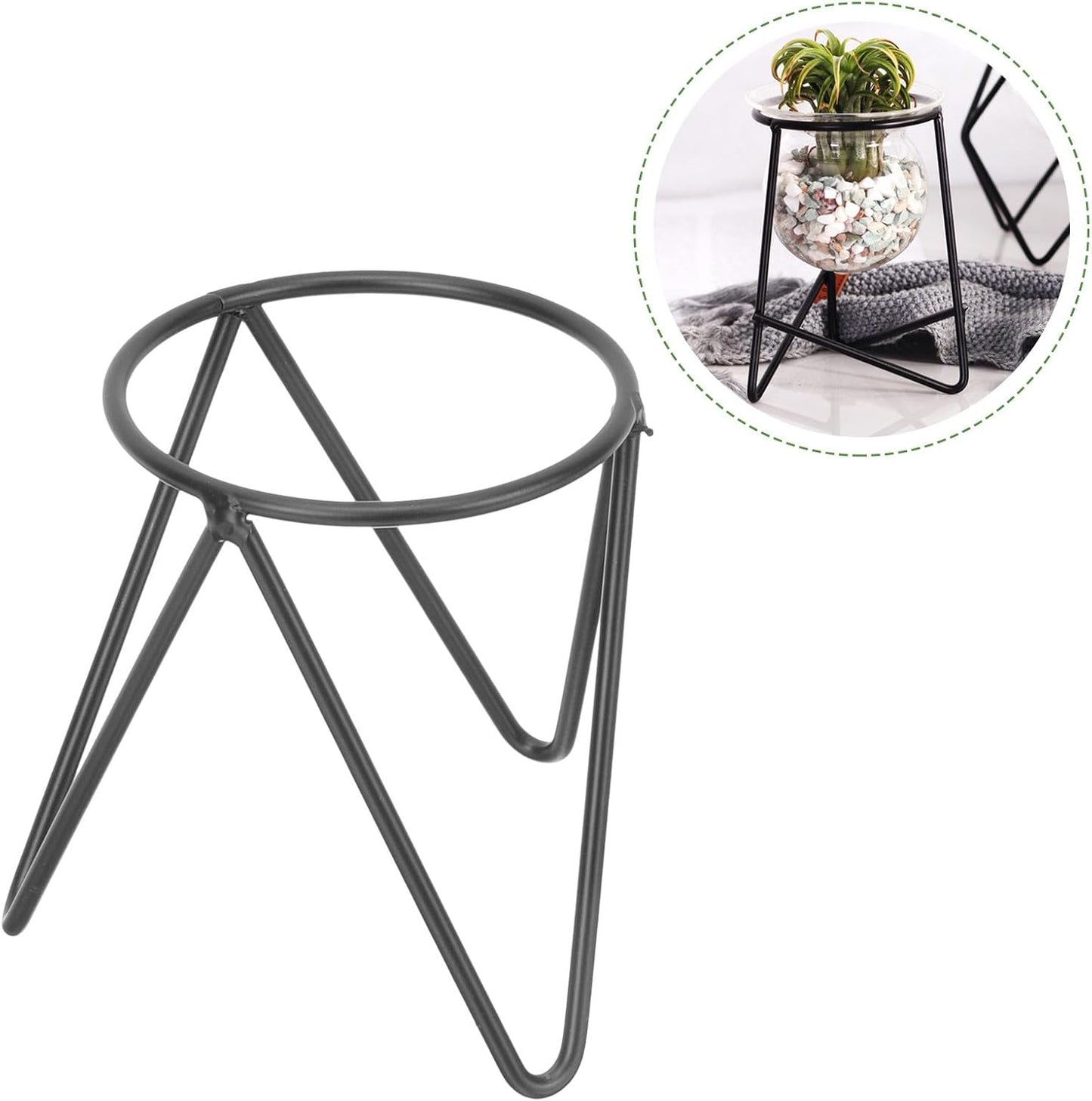 Crystal Ball Stand Iron Display Holder Geometric Sphere Support Base for Hydroponic Glass Vase Home Décor Accent Indoor Garden Ornament