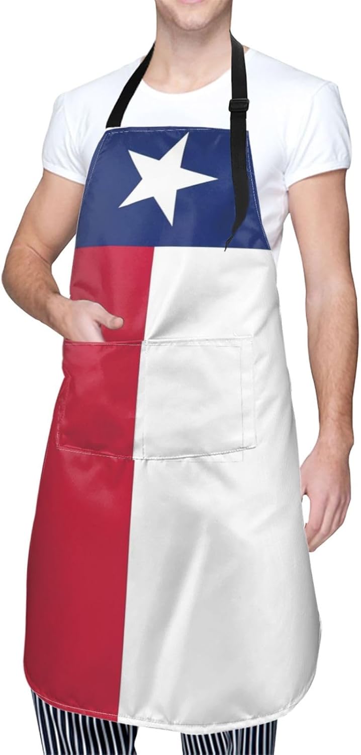 Texas State Flag print Waterproof chef's apron with pocket apron for k