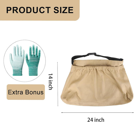 Adjustable Garden Apron with Storage Pouch for Harvesting, Fruit Picking, Vegetables, Hands-Free Design