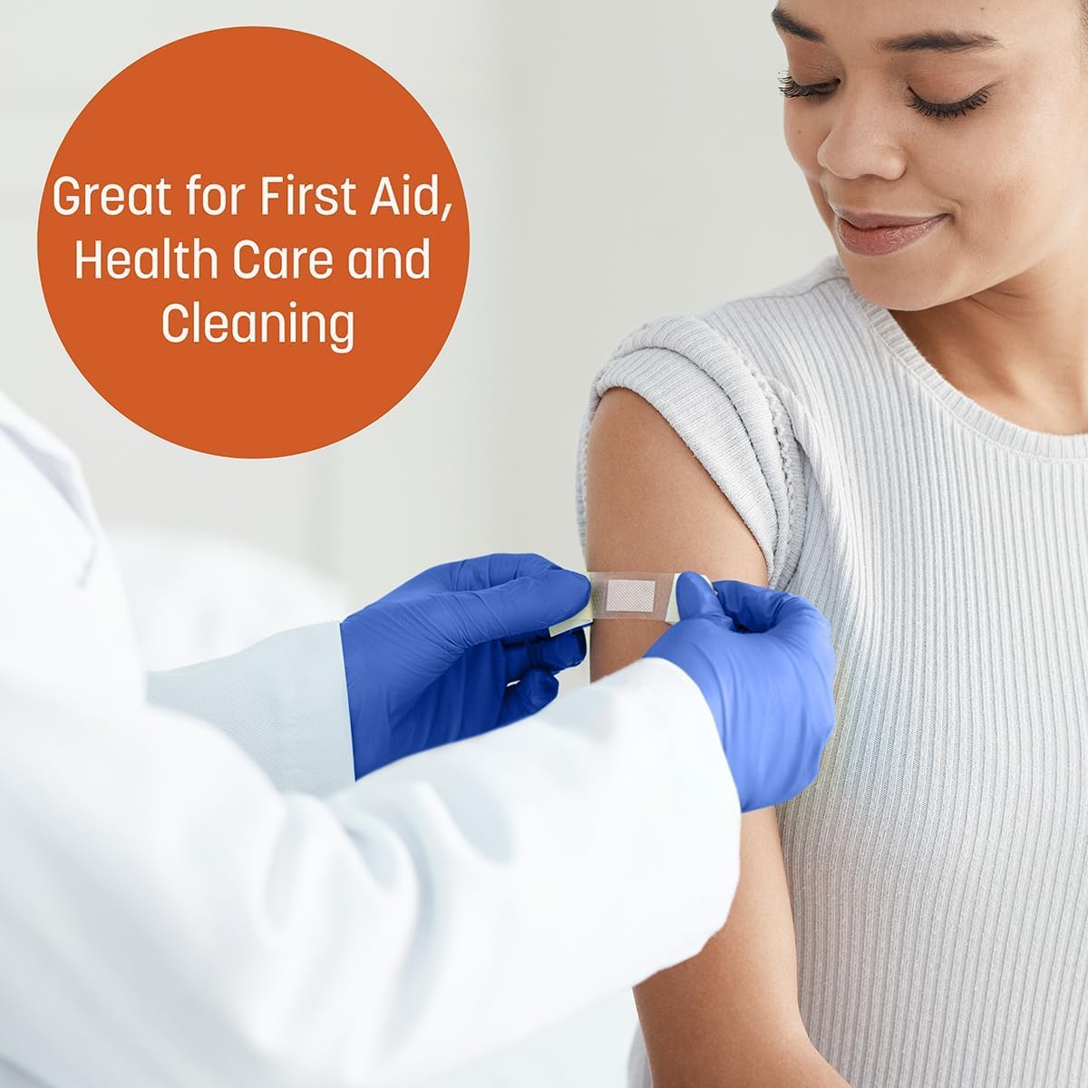 Caring Nitrile Exam Gloves, Blue, Powder-Free, Disposable Gloves for M