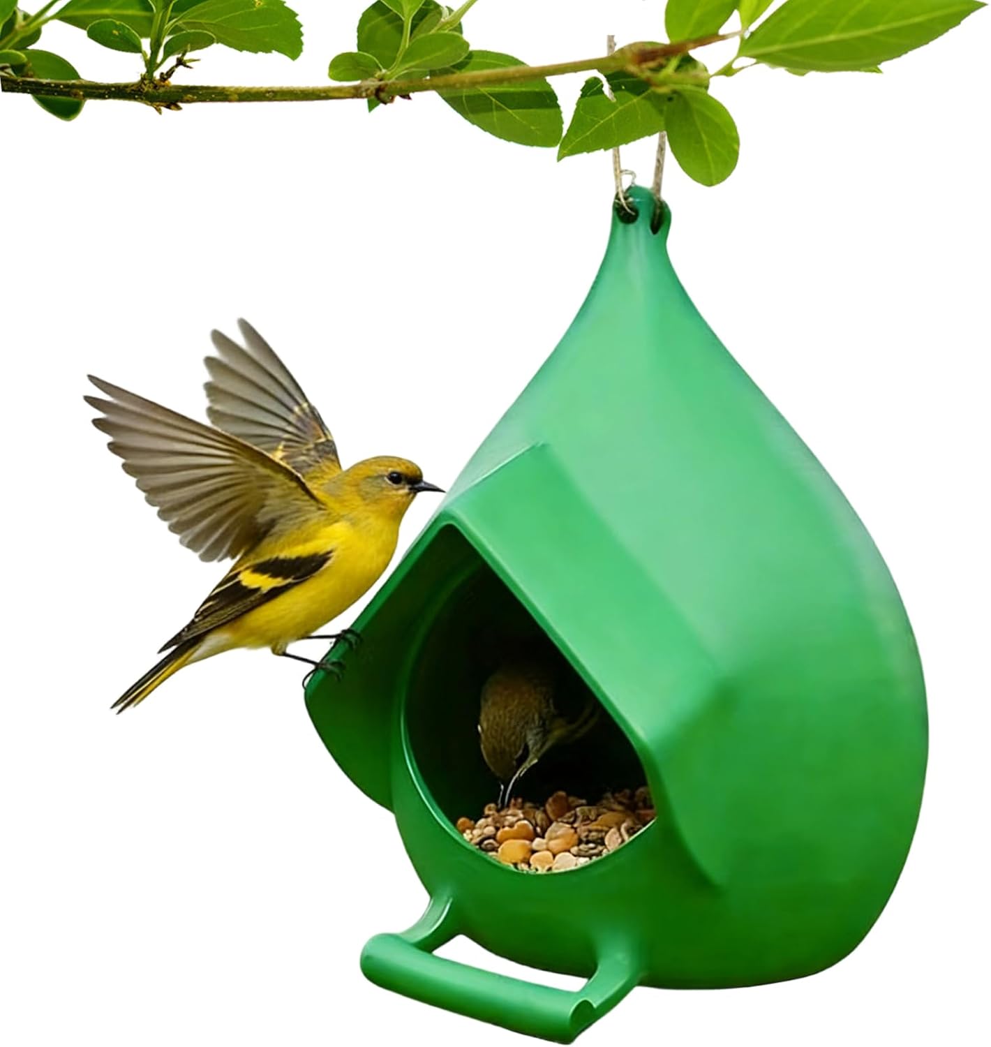 Bird Feeder, Rainproof Hanging Feeding Dispenser for Backyard, Garden, Patio, Lawn, Balcony, Porch, Deck, Terrace, Outdoor Park, Birdwatching Enthusiasts