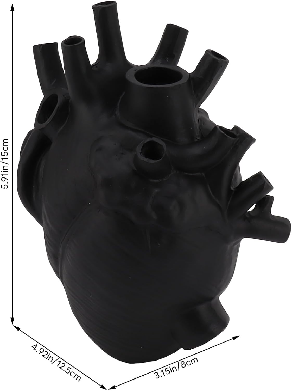 Pilipane Heart Vase Sculpture White Heart Shaped Decor Flower Pot Mode
