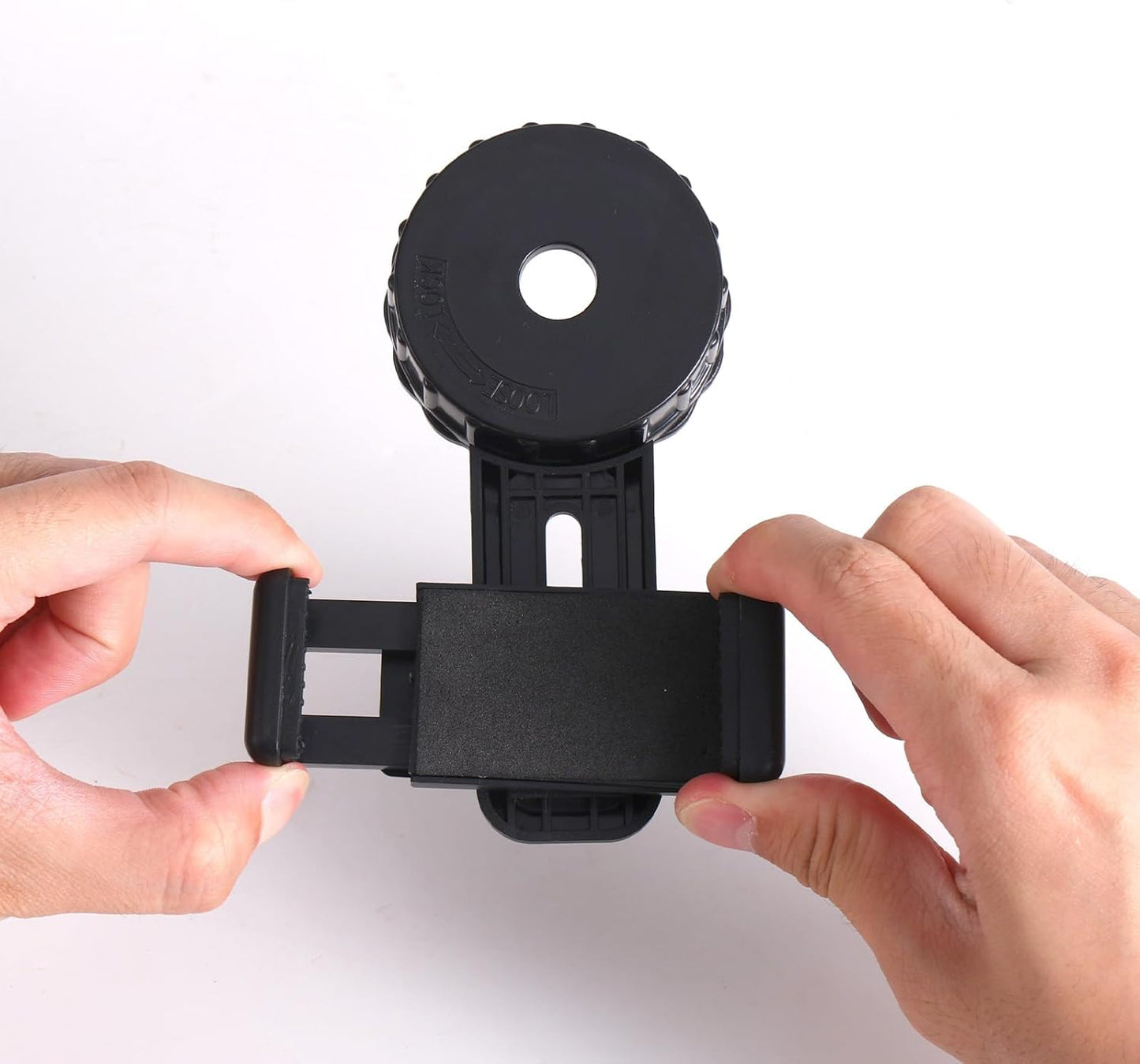 Universal Binocular Phone Adapter, 360°Rotatable Telescope Microscope Phone Mount with Clip Lock Practical Spotting Scope Digiscope Adapter Accessories for iPhone Samsung Most Smartphones