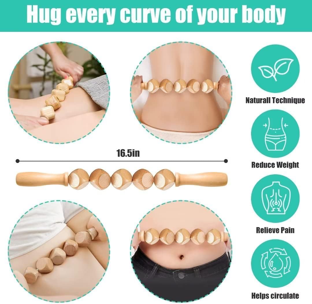 10-in-1 Wood Therapy Massage Tools Gua Sha Wooden Massager for Body Sh