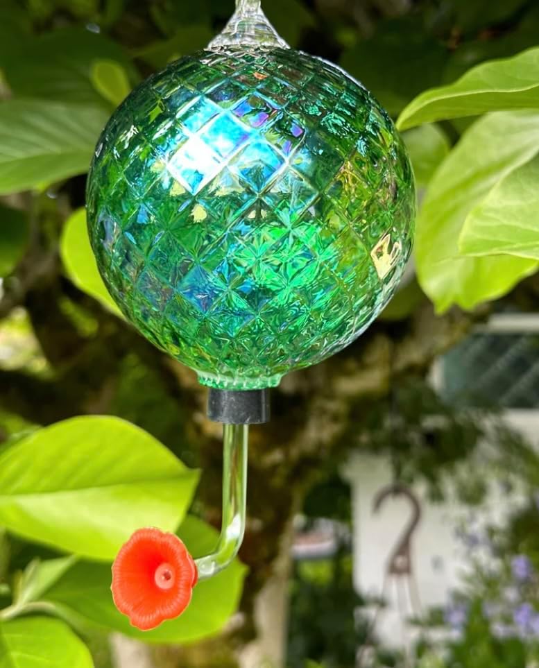 Glass Eye Studio Hummingbird Feeder Diamond Birthstone Collection - May Emerald