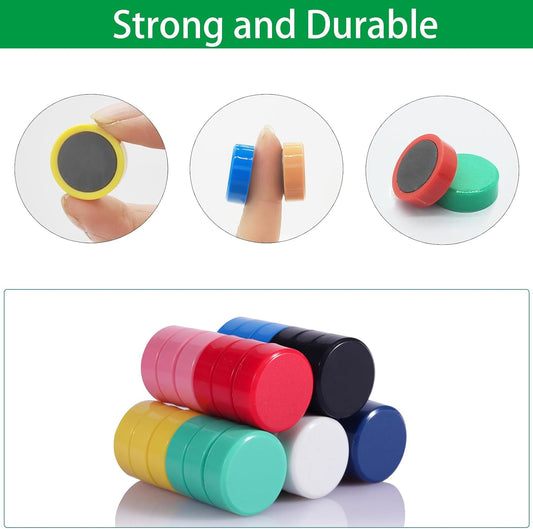 Fridge Magnet - 20 Pack 10 Colors Refrigerator Magnets, Mini Strong Magnets for Whiteboard, Locker & Map- Colorful Round Cute Small Magnets for Kitchen, Office, Classroom, School (Assorted)