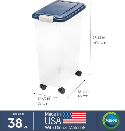 IRIS USA 54 lb + 38 lb Airtight Pet Food Storage Container Combo, Atta