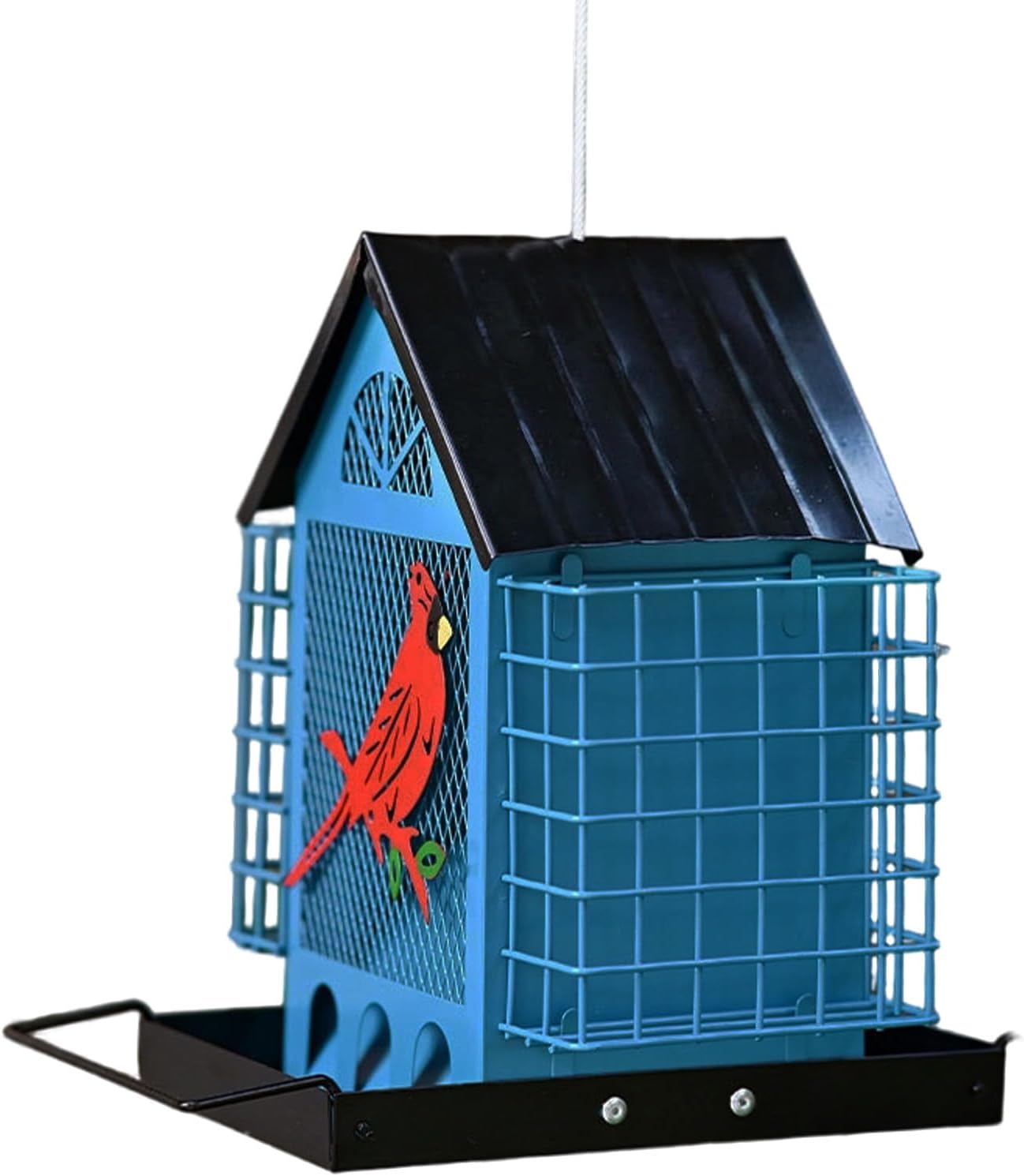 Wild Bird Feeders - with Double Suet Cages Weatherproof Birdwatching Feeding Station,Finch Feeder,for Cockatiels Finches Lovebirds Budgies Yard Balcony Patio Deck Gazebo