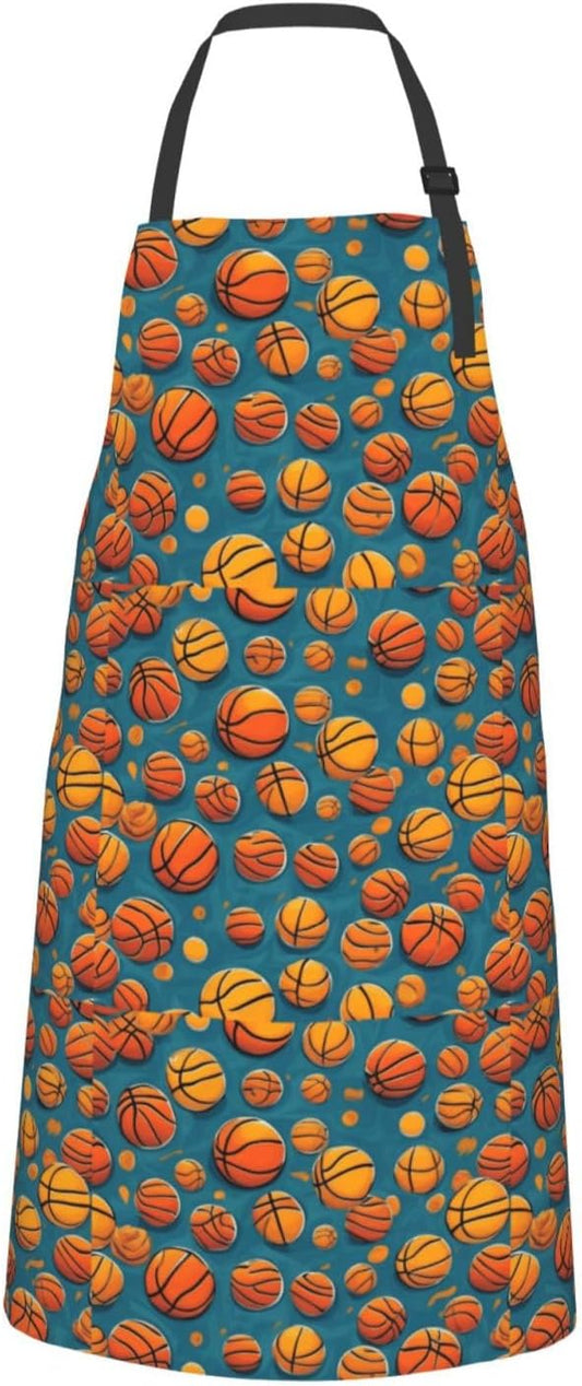 YANYU basketball Print 28x33 In Kitchen Apron Stylish Chef Apron with