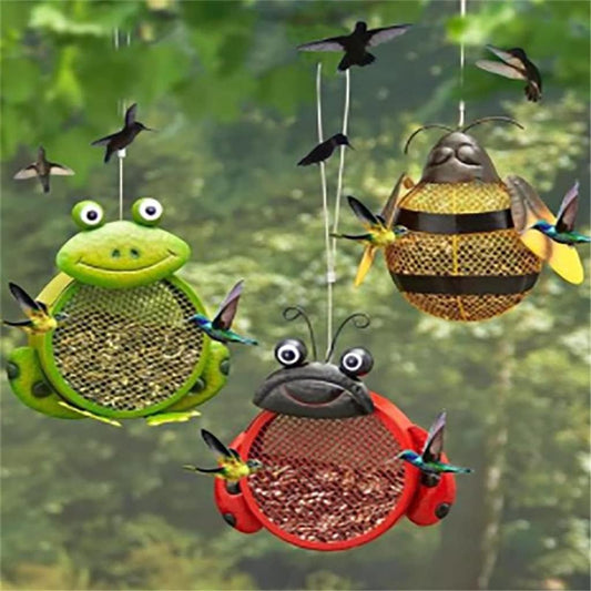 Bird Feeder Hanging Wild Animal Shaped Bird Seed Feeder for Garden Dec
