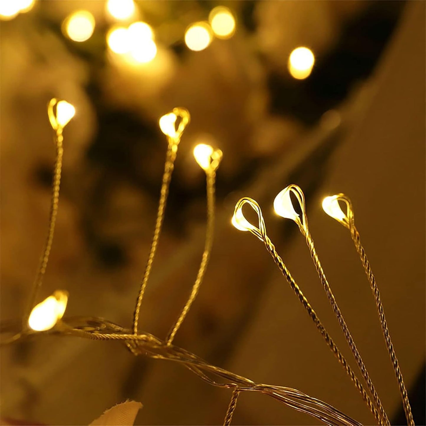 Solar Fairy Lights - 4.92Ft 50 LED Waterproof Solar Firecracker Lights