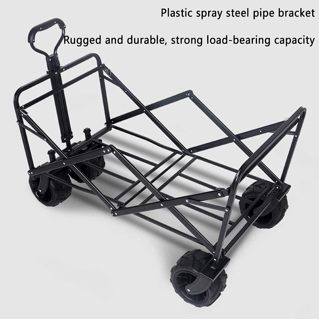Portable Camping Cart,Outdoor Folding Utility Wagon Wagon with Univers