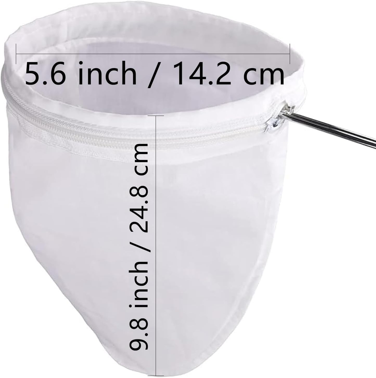 WMKGG Ultra Fine Mesh Strainer Bags, Reusable Mesh Filter Bags with Stainless Steel Handle Frame for Filter NutMilk, Coffee, Milk, Butter, Juices and Fresh Cheese (Small Size)