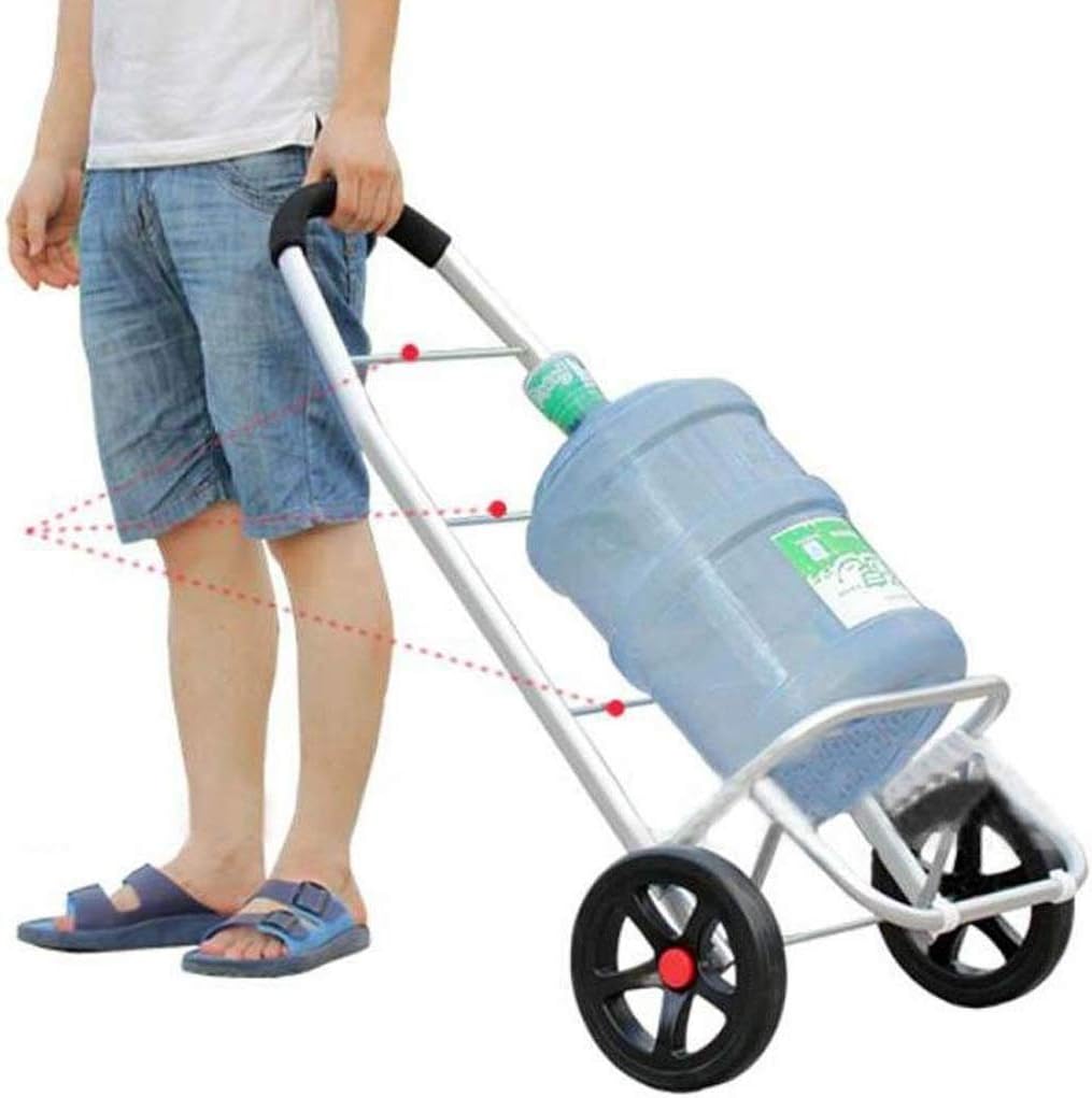 Shopping Tote Cart, Shopping Trolley, Foldable Grocery Cart, Folding Laundry, Pull Cart with Wheels, Fabric Bag, Aluminum Frame(D)