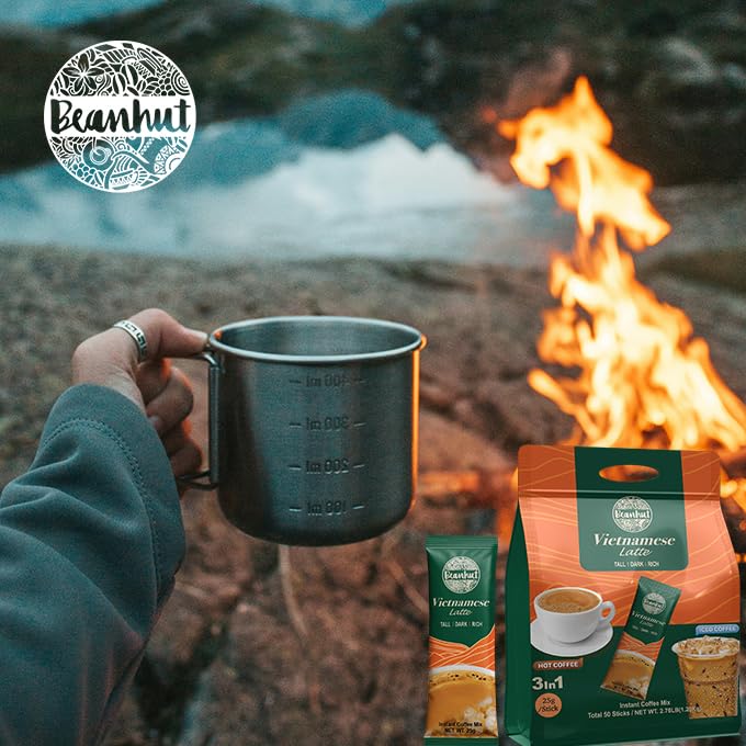 Beanhut's Vietnamese Latte, Instant Coffee Mix, 3 in 1 Coffee Mix, 25g x 50 sticks(2.75 lb)
