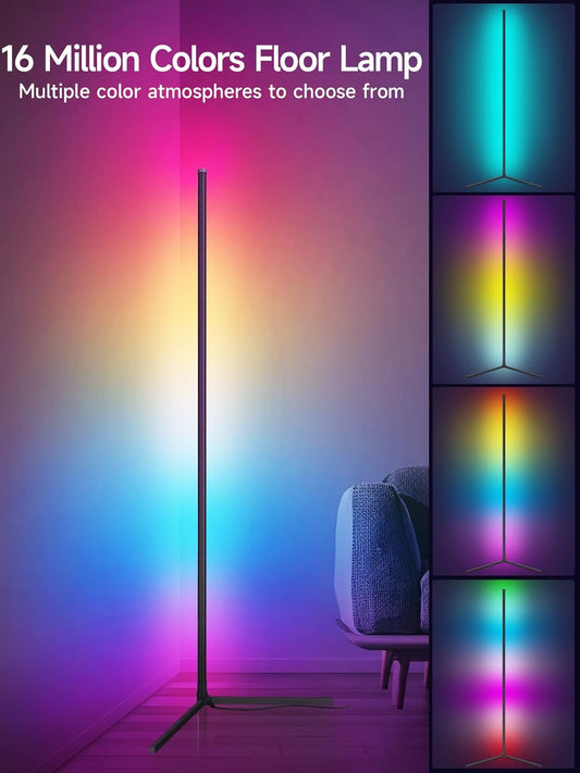 Corner Floor Lamp, RGB LED Corner Lamp with Music Sync, Smart App and