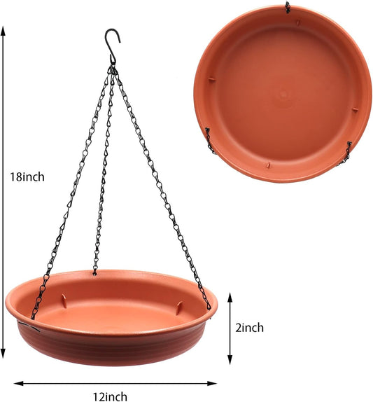 Together-life 12 Inch Hanging Bird Bath, Outdoor Bird Drinking Station