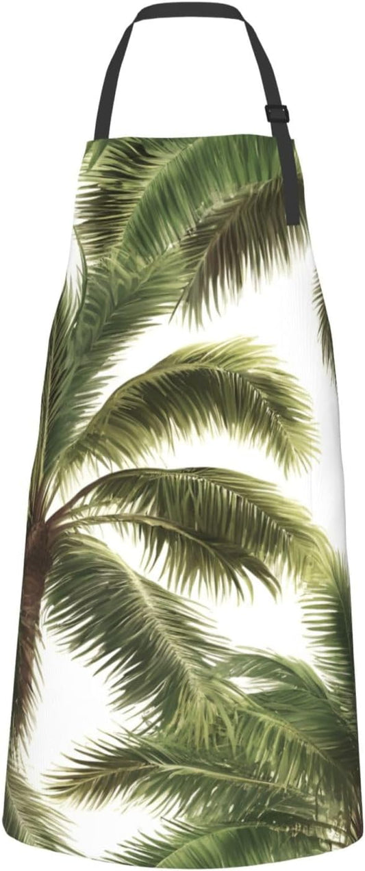 YANYU Palm Tree Print 28x33 In Kitchen Apron Stylish Chef Apron with P
