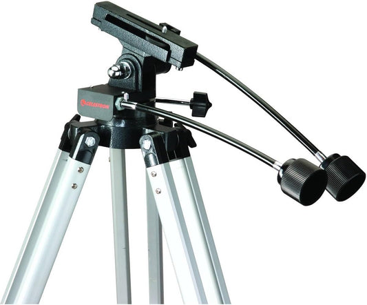 Celestron – Heavy Duy Alt-Azimuth Tripod – Sturdy Extendable Aluminum Tripod – Use for Spotting Scope, Binocular, Camera, and Small Telescope – Slow Motion Handles for Smooth Small Adjustments