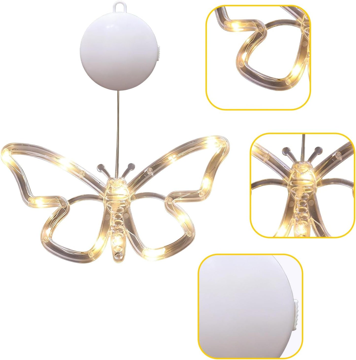 Battery Operated Butterfly Lights - LED Lighting Decoration, Outdoor Sign with Solar Option, String Lights with Colorful Butterflies, Garden Decoration Set, LED Light for Lawn Bedroom