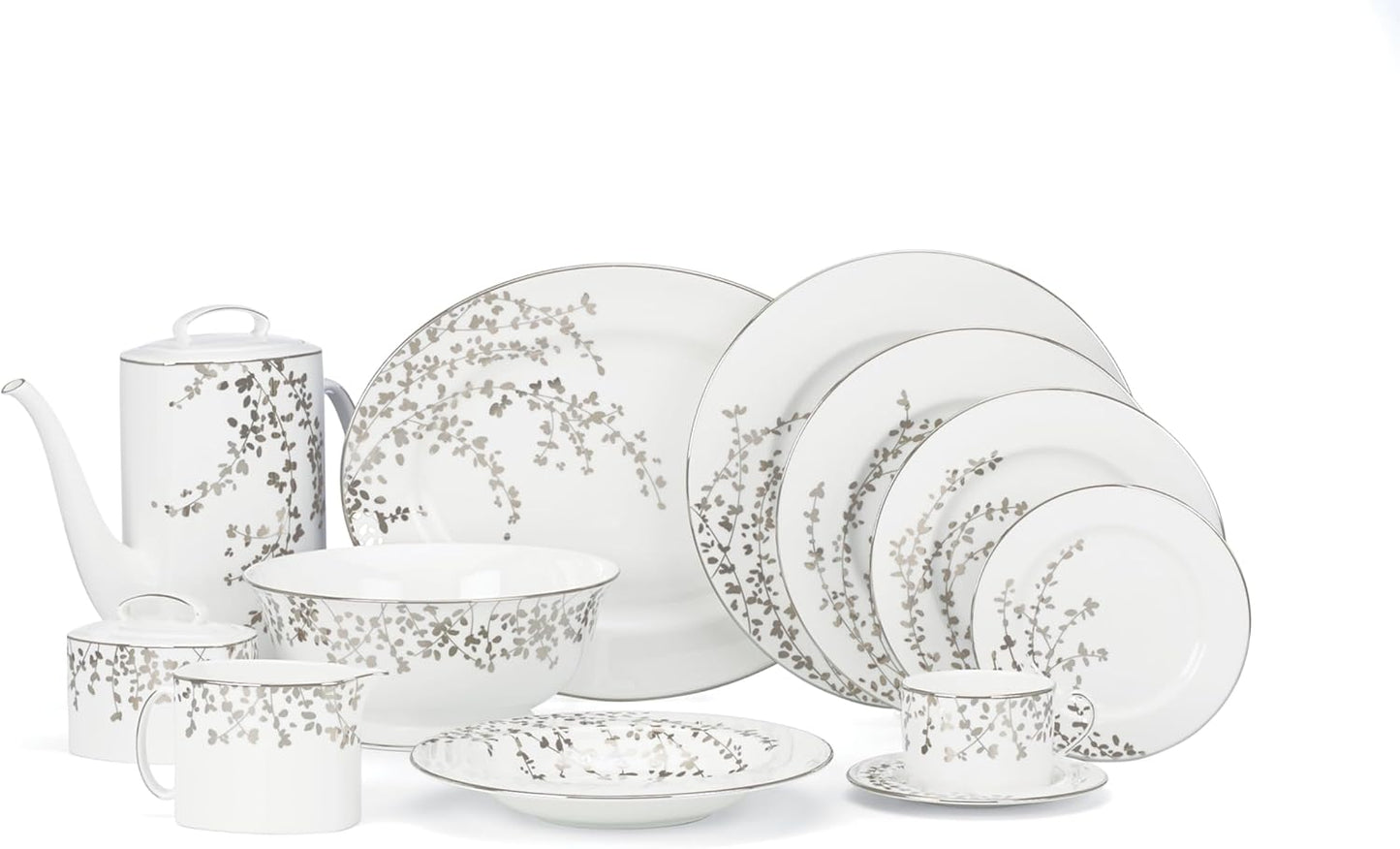 Kate Spade New York Gardner Street Platinum 5-Piece Place Setting, 4.2