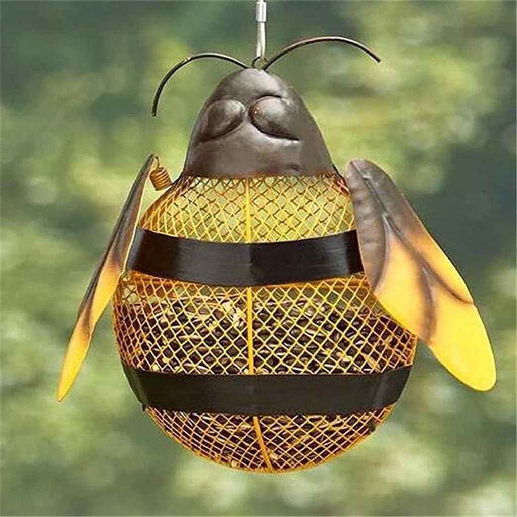 Bird Feeder Hanging Wild Animal Shaped Bird Seed Feeder for Garden Decor for Outdoor Indoor Hanging Feeder Pet Bird Supplies (Color : Yellow)