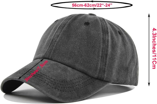 6Pack Unisex Vintage Washed Cotton Baseball Cap Soft Unconstructed Pla
