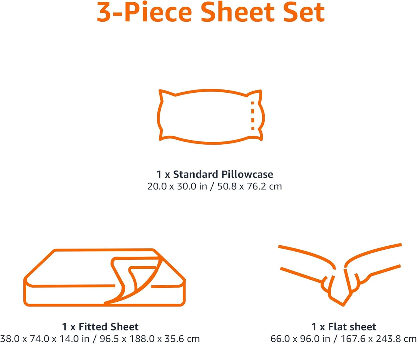 Amazon Basics Lightweight Super Soft Easy Care Wrinkle-Free Breathable Brushed Microfiber 3-Piece Bed Sheet Set with 14-Inch Deep Pockets, Twin, Dark Gray, Solid