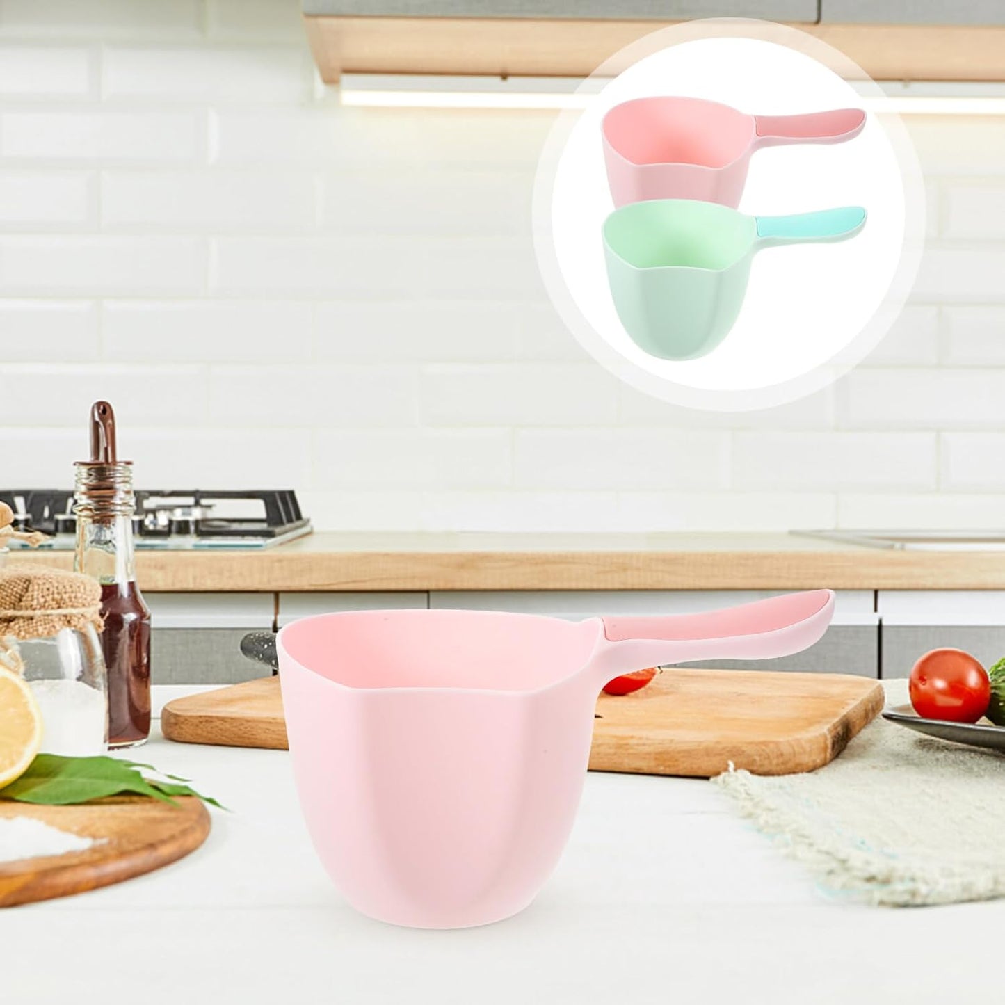 2Pcs Plastic Water Ladle for Kitchen Bathing and Plant Watering Lightweight Deep Scoop Easy to Clean Multipurpose Water Dip Dipper for Home and Garden