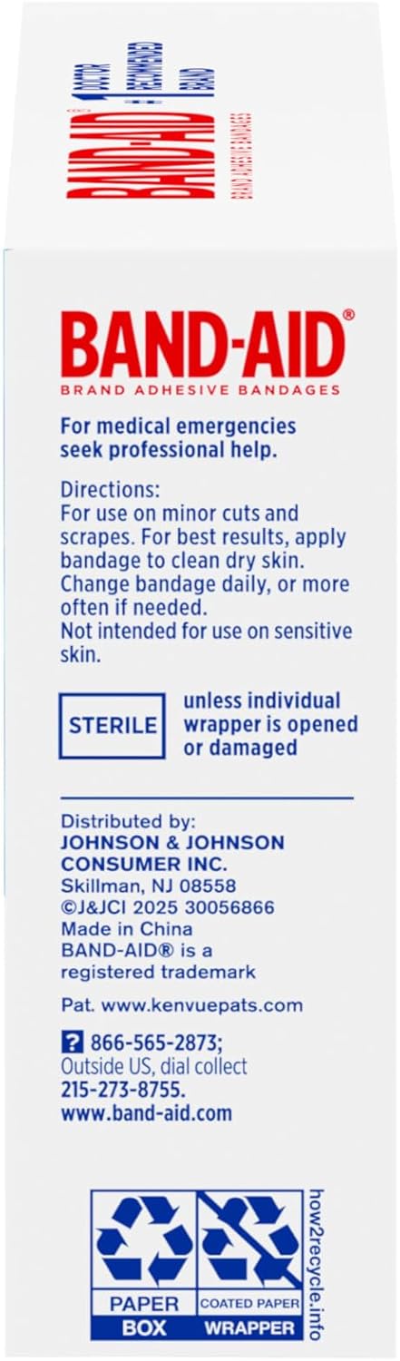 BAND-AID Brand Clear Waterproof Adhesive Bandages, Sterile First-Aid f