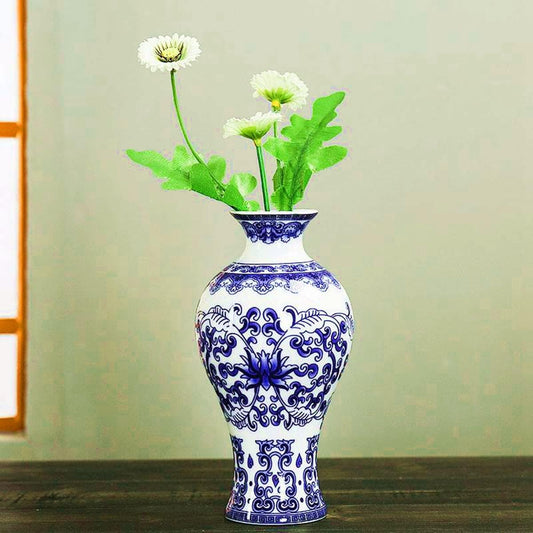 ECYC Wall Hanging Flower Pots Chinese Blue and White Porcelain Vases Home Decor