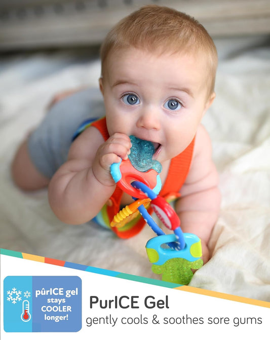 Nuby Ice Gel Teether Keys - Silicone Soothing Baby Teether Toys for In